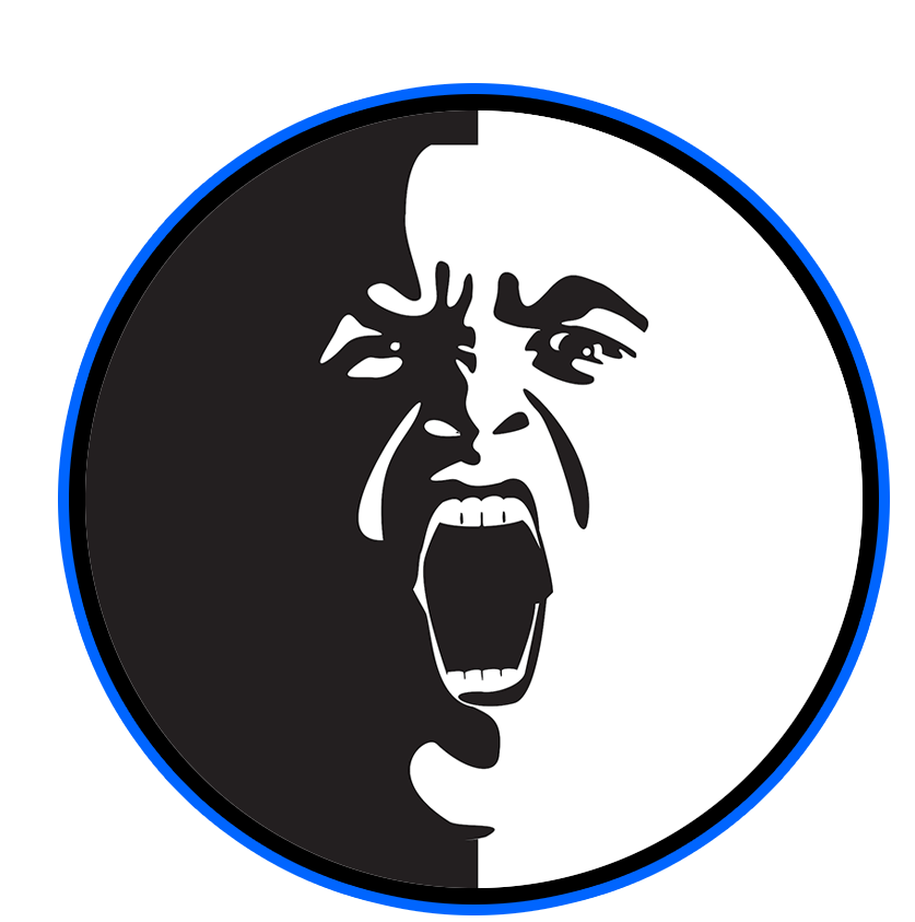 Illustration of face shouting